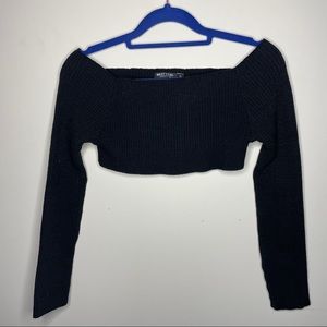 Nasty Gal Ribbed Off The Shoulder Crop Top